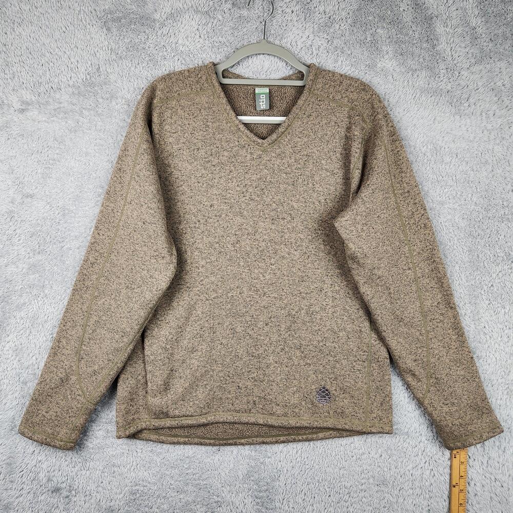 Stio Sweater Mens Medium Beige Fleece V Neck Pullover Thermal Outdoor Layer